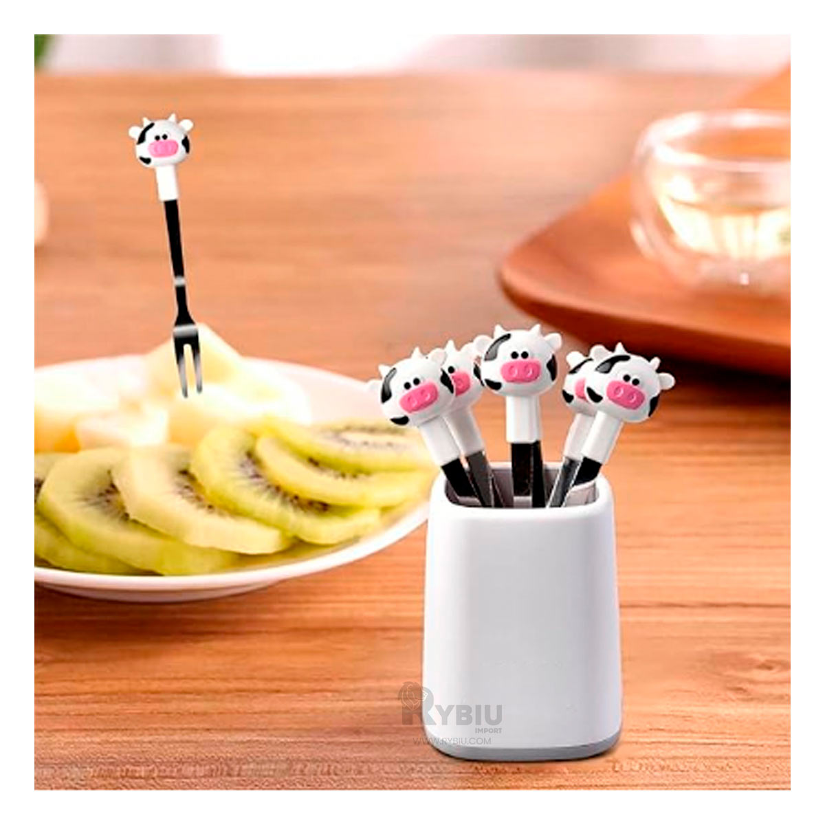 Tenedor Util para el Uso Familiar Multiusos Diseño de Vaca