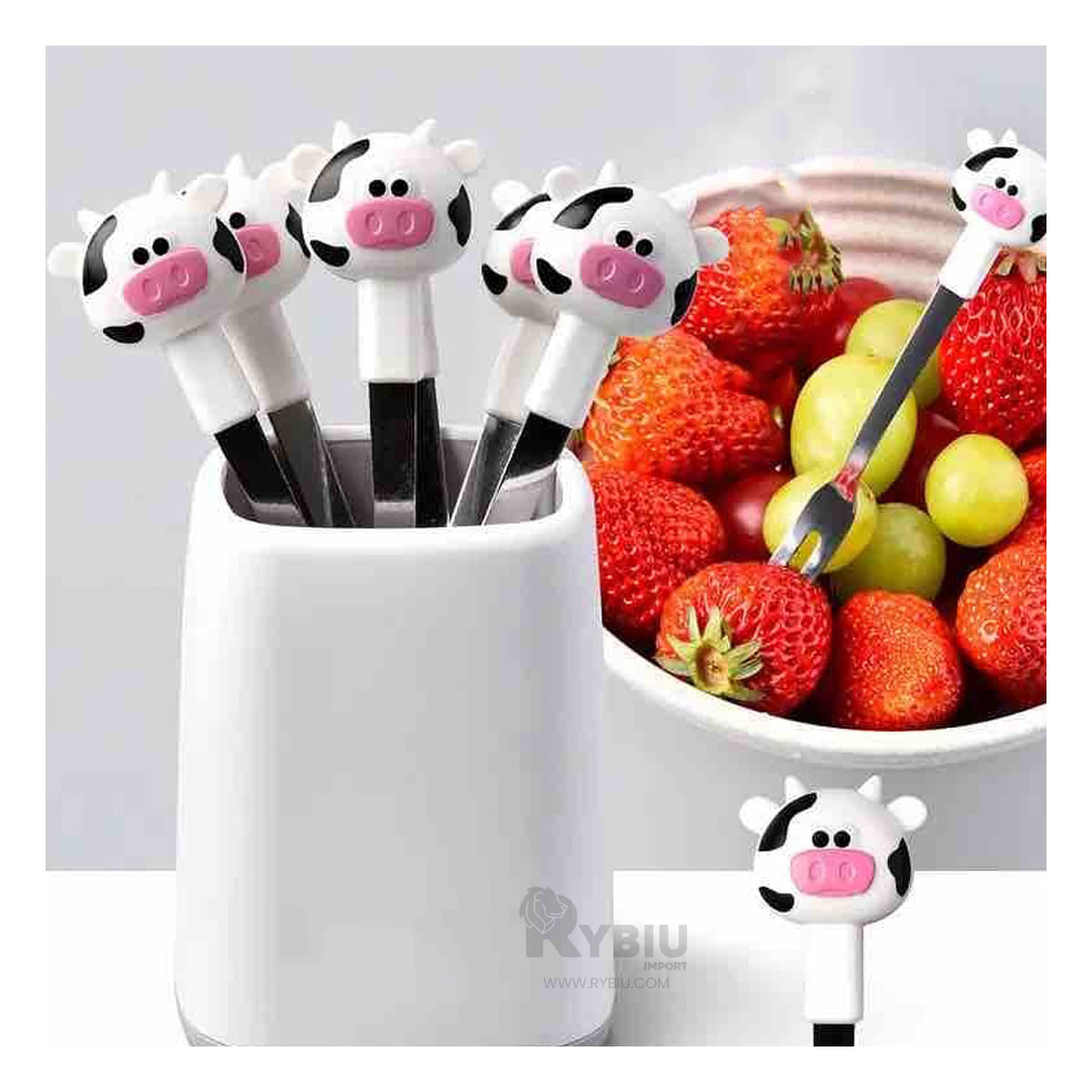 Tenedor Practico Minimalista de Diseño de Vaca Y+Agendita