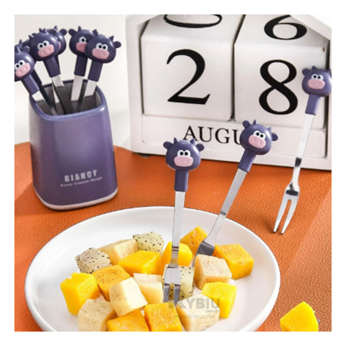 Tenedor Inoxidable de Diseño Toro Y+Stickers