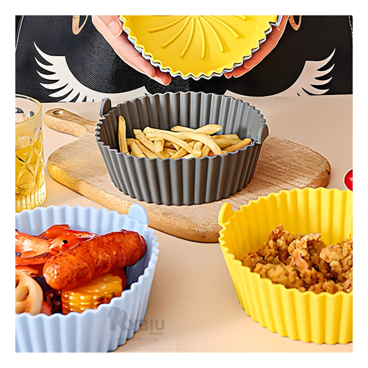 Moldes Utiles para Freir en Multicolor Y+Papel de Regalo