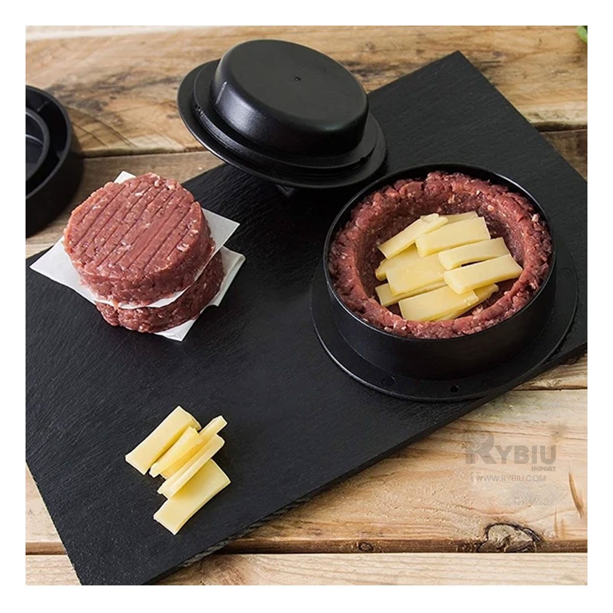 Molde Personalizable Burger en Negro Y+Stickers