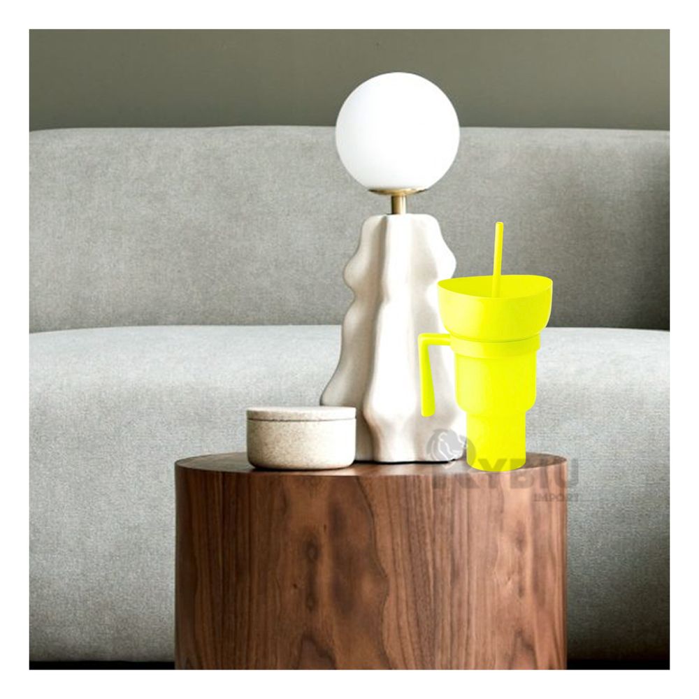Vaso 2 en 1 para Bebidas y Snacks en Tono Amarillo Vaso 2 en 1 para Bebidas y Snacks en Tono Amarillo