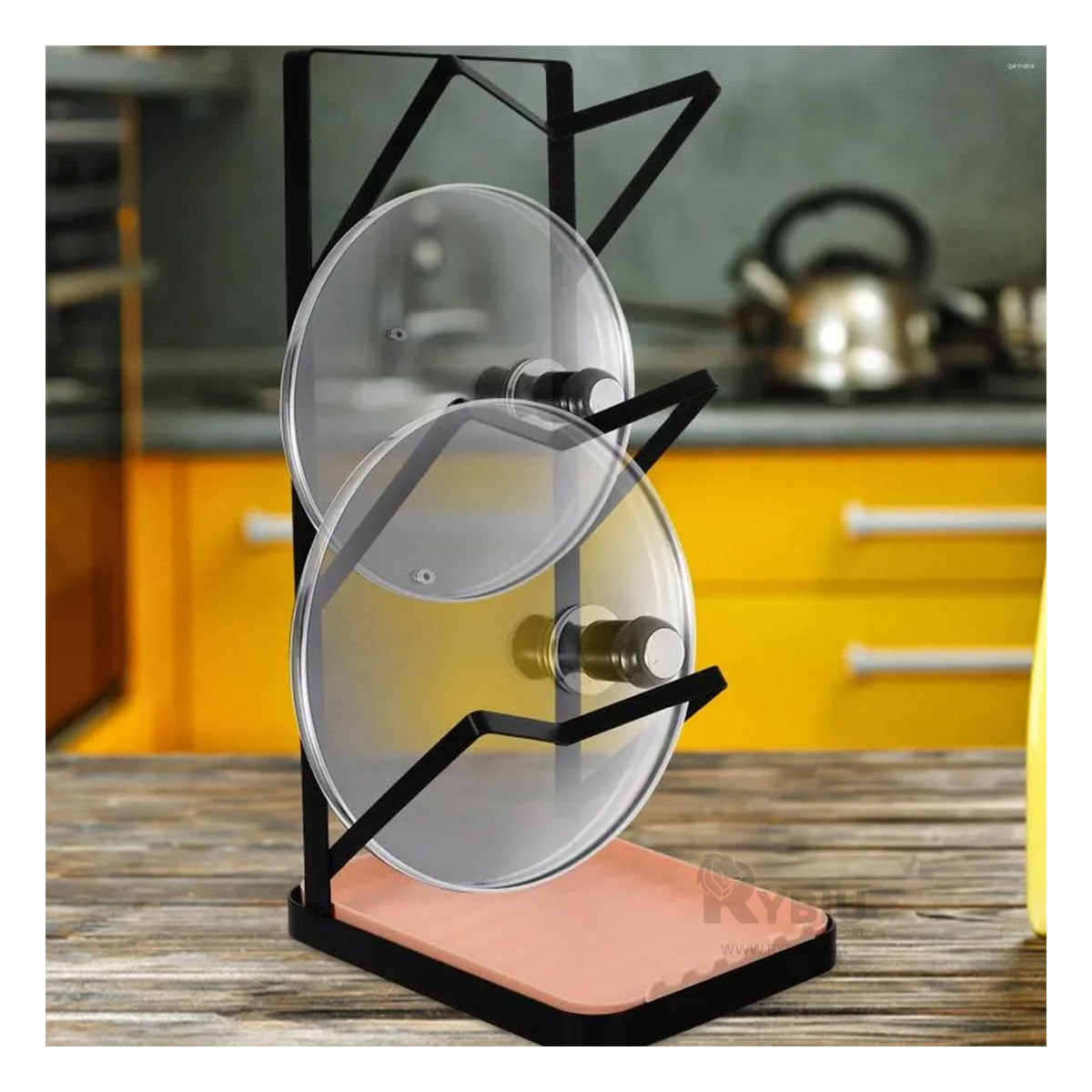 Organizador para Tapas de Ollas y Cucharas de Color Negro