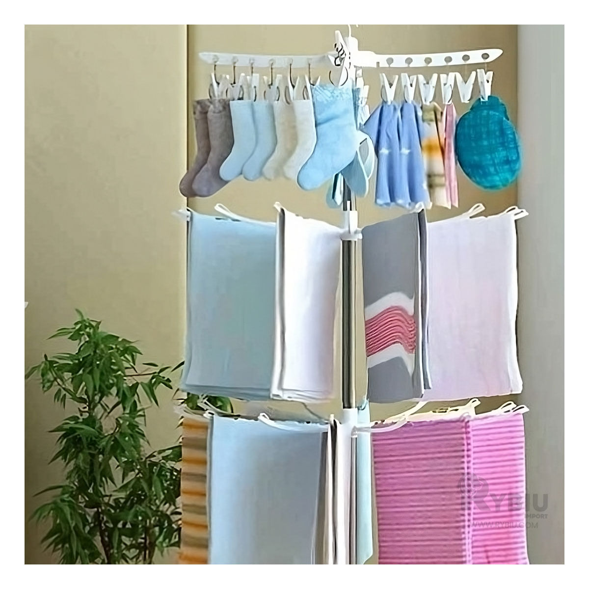 Tendedero Portatil de Color Blanco Y+Stickers