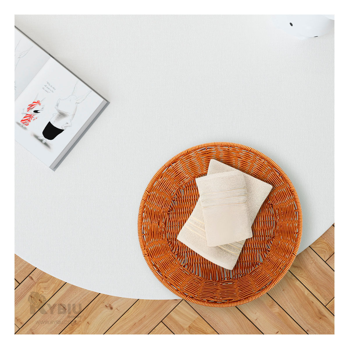 Cesta Minimalista y Practica Tejida Y+Papel de Regalo