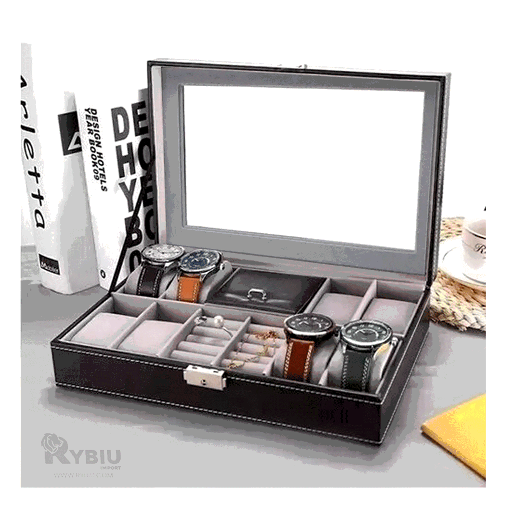 Organziador con Cerradura Metalica Color Negro Y+Stickers Organziador con Cerradura Metalica Color Negro Y+Stickers