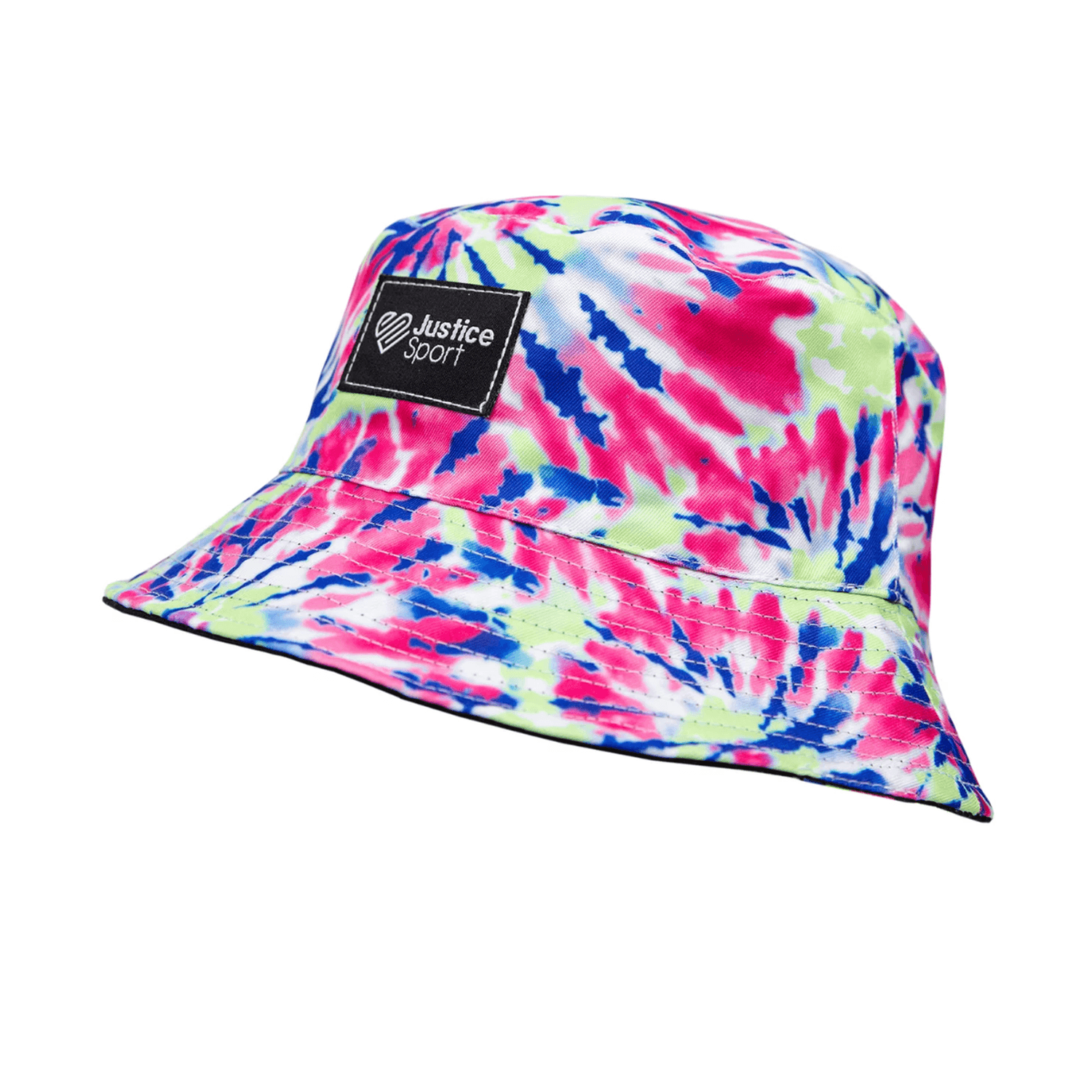 Gorro Bucket Hat Reversible Justice para niñas TieDie - Rosa
