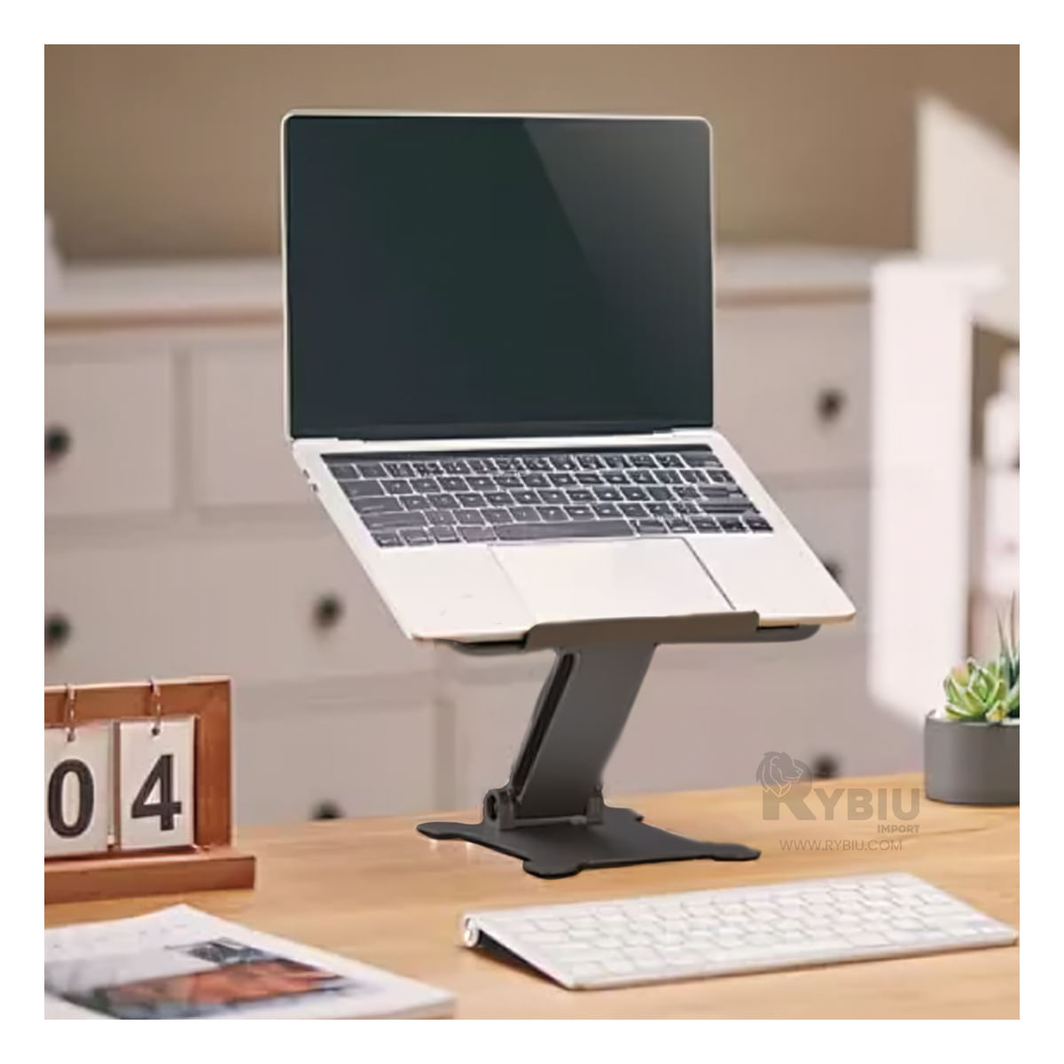 Soporte para Laptop de Metal Ergonomico en Color Negro