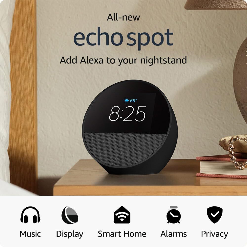 Echo Spot Con Reloj 2024 | Negro