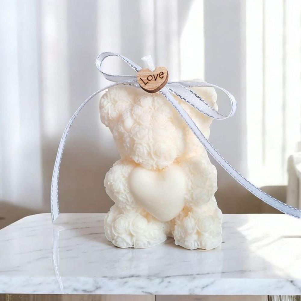 VELA  OSITO CORAZON PERFUMADA DE CERA DE SOJA