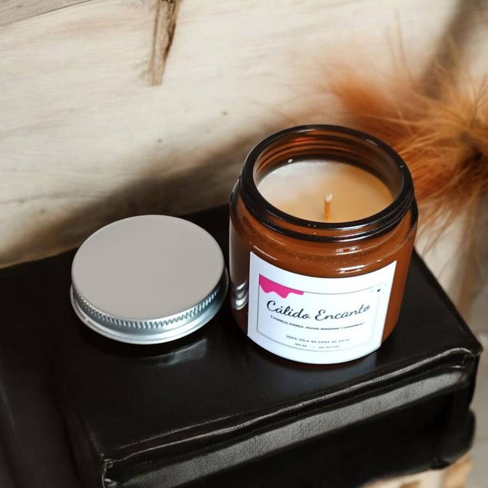VELA AROMATICA DE CERA DE SOJA CANELA NARANJA MANZANA 100 GR