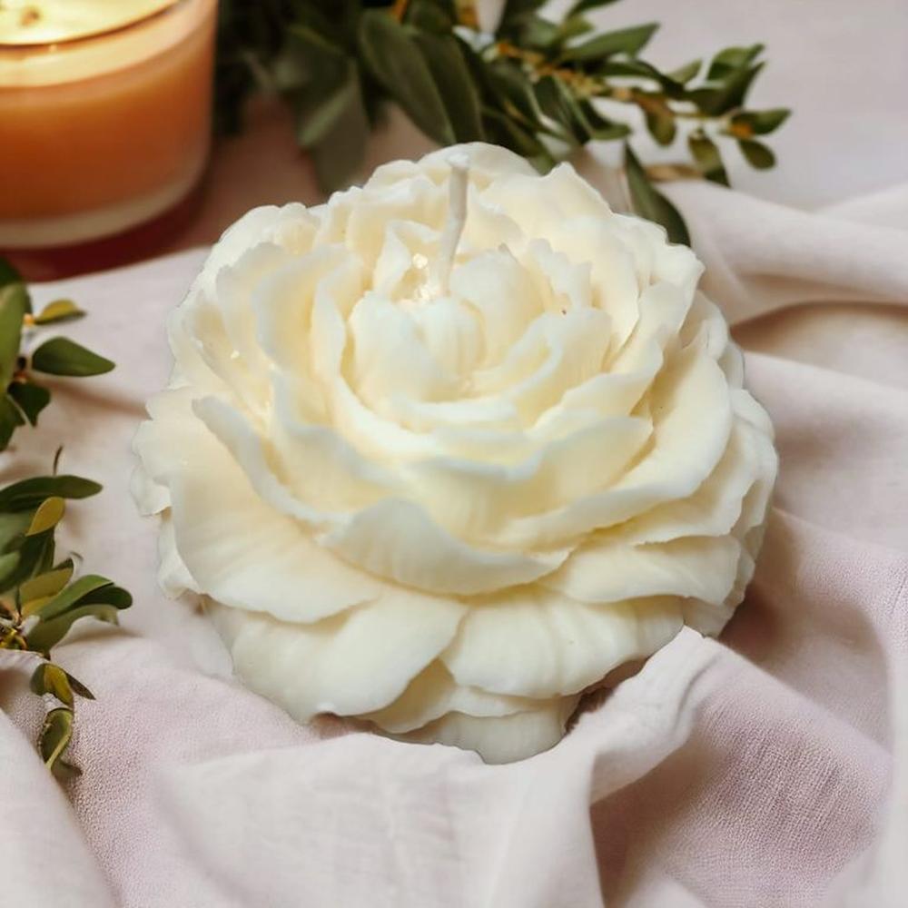VELA ARTESANAL FLOR DE PEONIA DE CERA DE SOJA