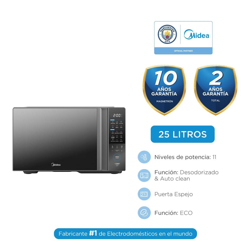 Horno Microondas Midea MMDT09S4MB-PE TasteXpress 25Lts Negro