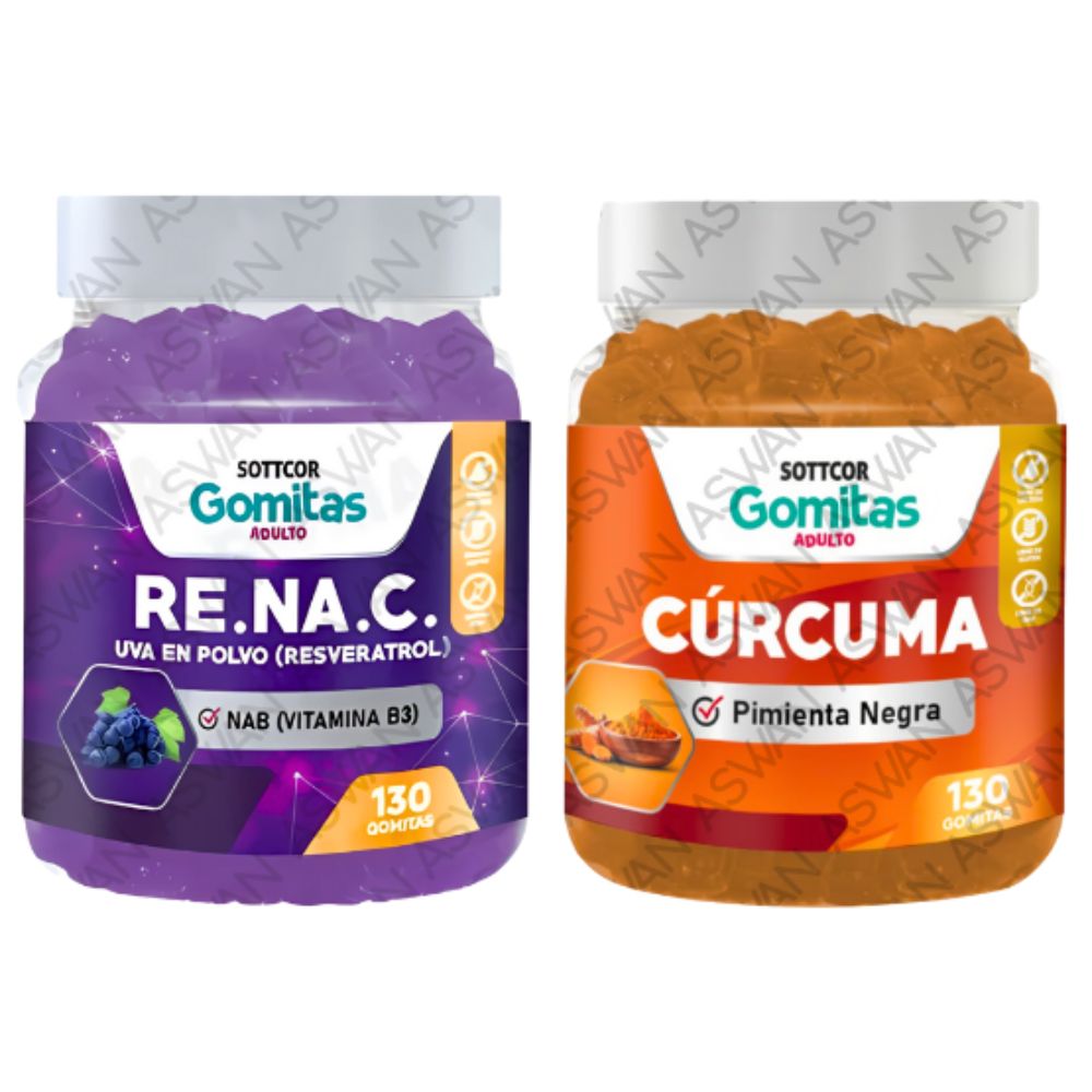 Pack Adulto Resveratrol & Curcuma 130 Gomitas - SOTTCOR