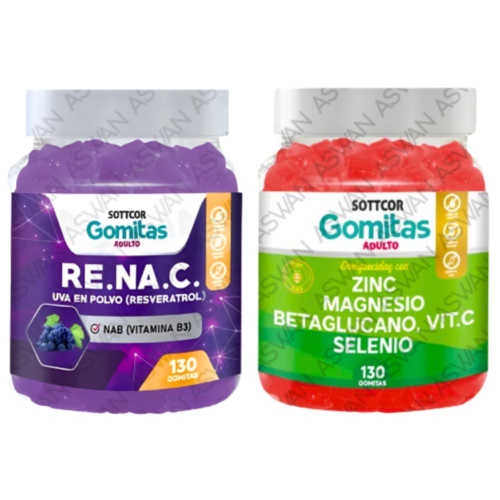 Pack Adulto Resveratrol & Zinc 130 Gomitas - SOTTCOR