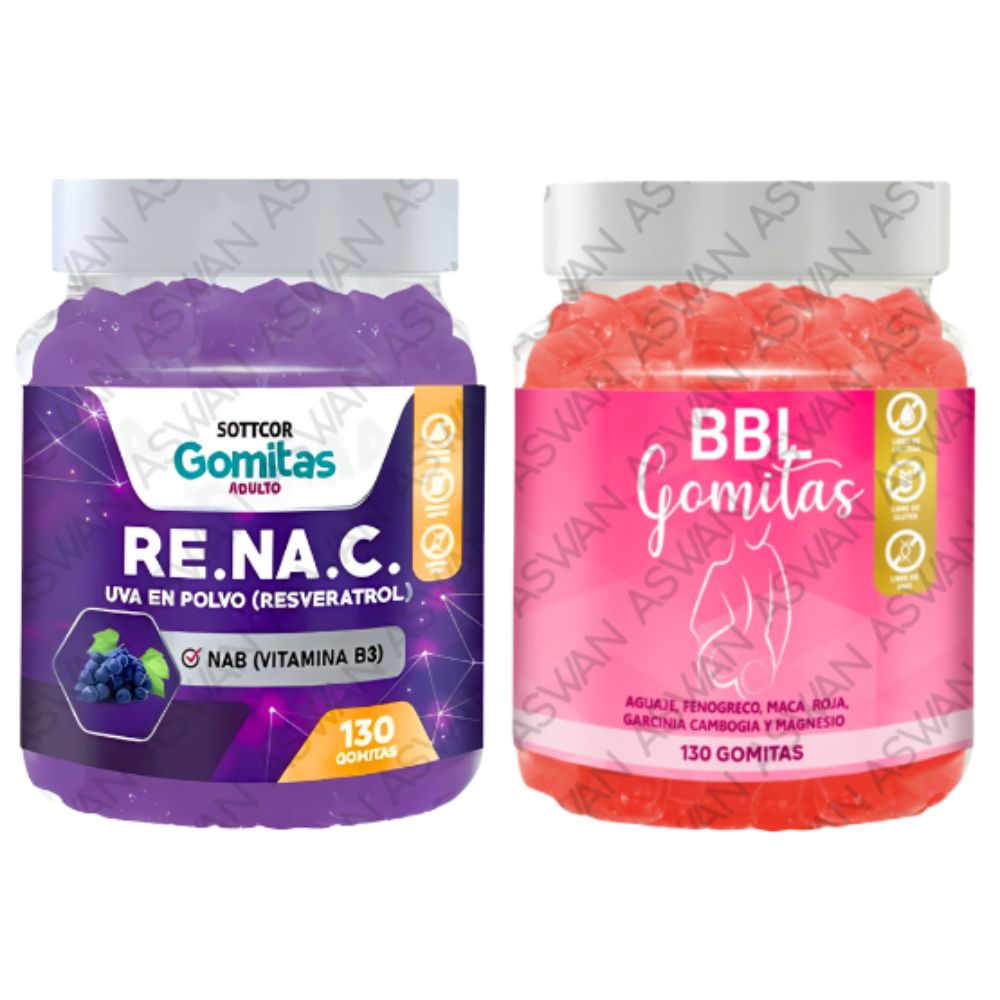 Pack Adulto Resveratrol & BBL Aguaje 130 Gomitas - SOTTCOR