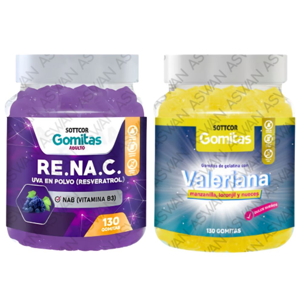 Pack Adulto Resveratrol & Valeriana 130 Gomitas - SOTTCOR