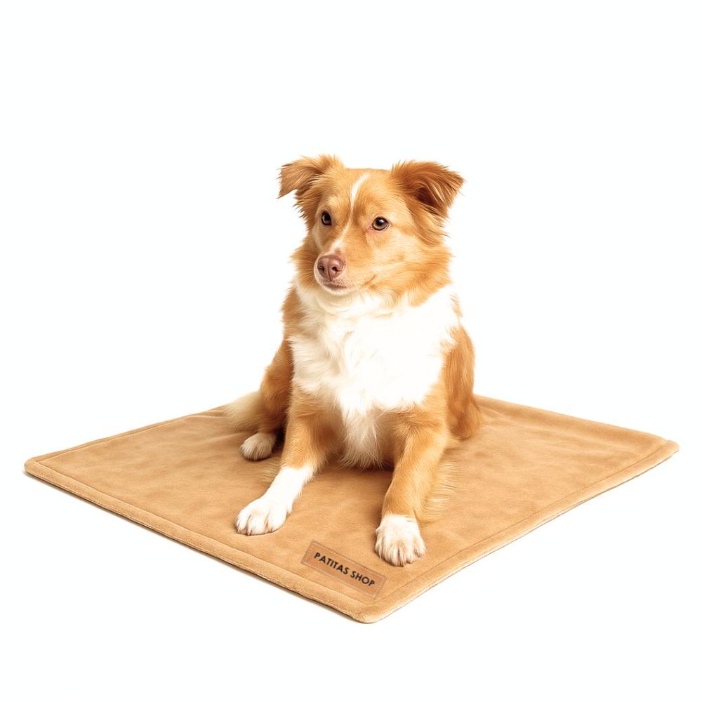 Frazada Abrigadora Reversible Felpa para Mascotas L Camello