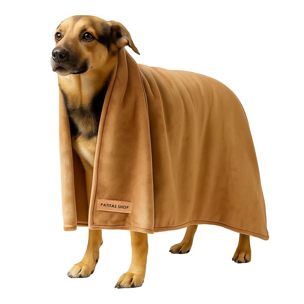 Frazada Abrigadora Reversible Felpa para Mascotas XL Camello