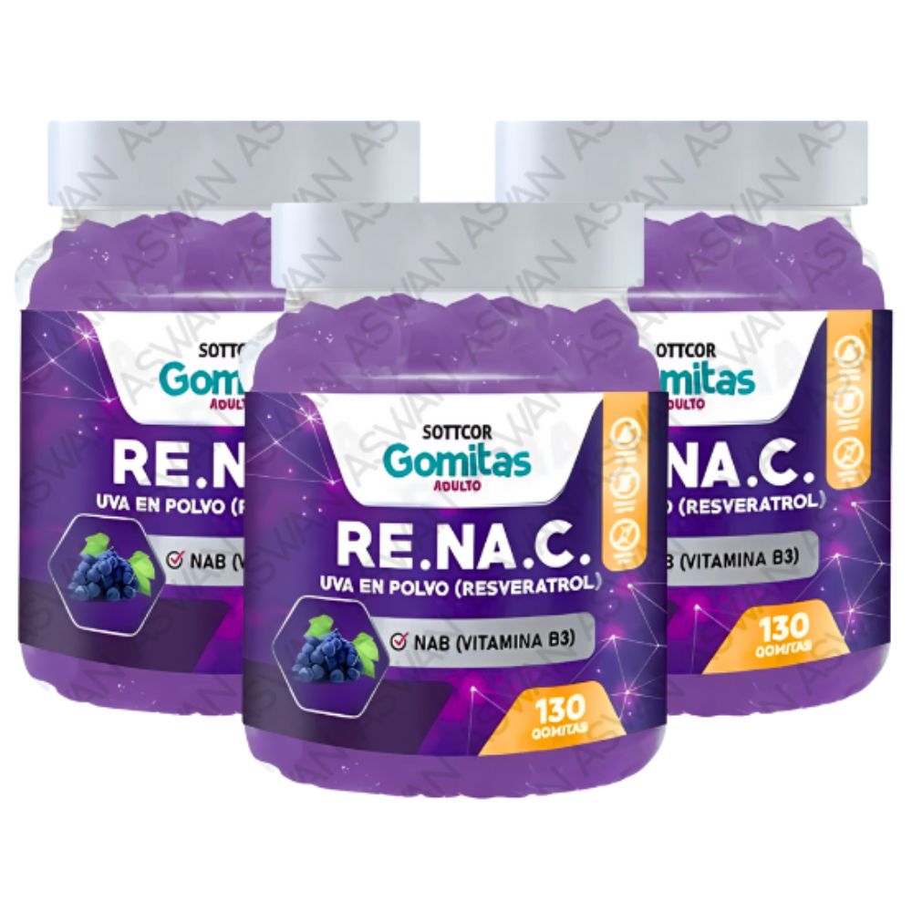 Pack De 3 Adulto De Resveratrol 130 Gomitas - SOTTCOR