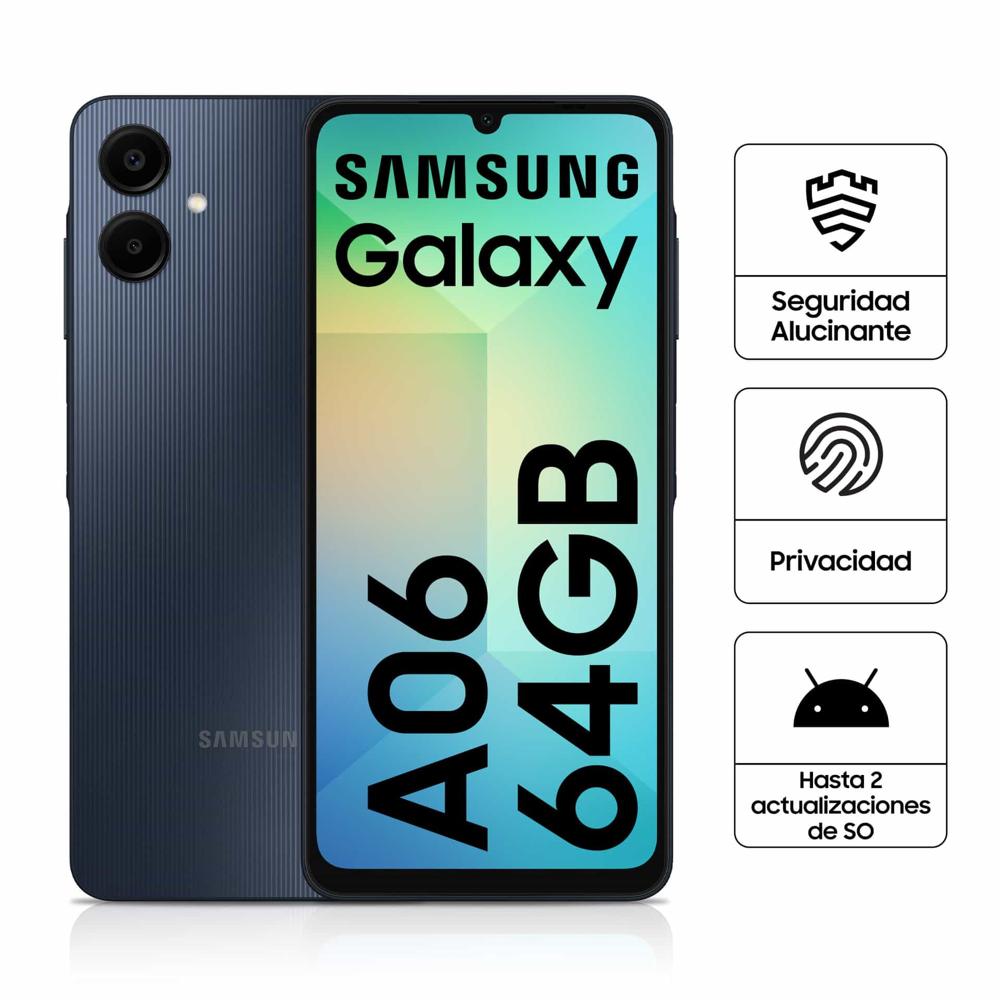 Celular 4G Samsung A06 6.7"" 4GB 64GB 50MP Negro