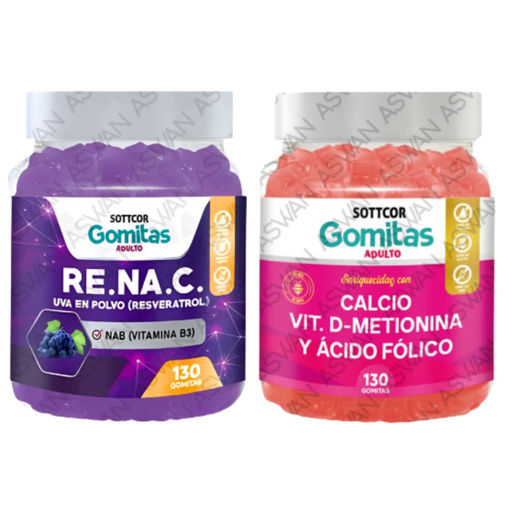 Pack Adulto Resveratrol & Calcio 130 Gomitas - SOTTCOR