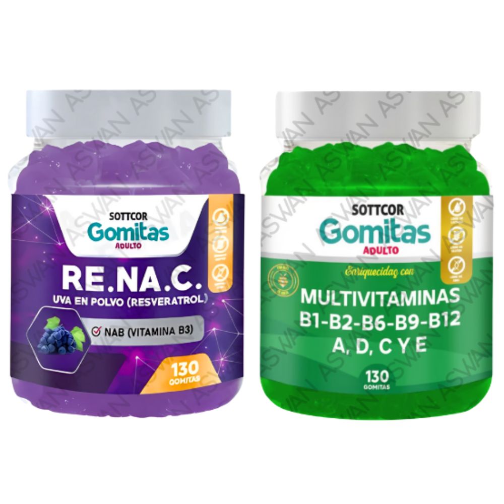 Pack Adulto Resveratrol & Multivitaminas 130 Gomitas - SOTTCOR