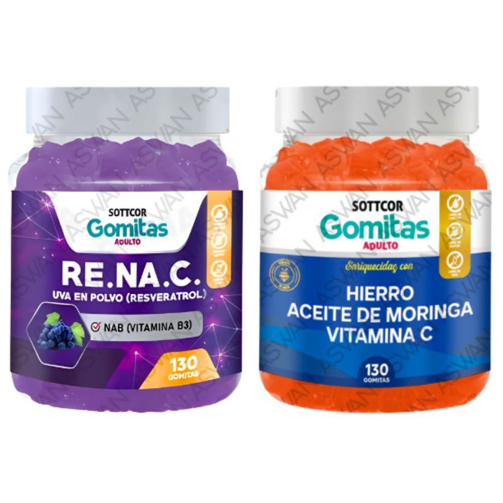 Pack Adulto Resveratrol & Hierro 130 Gomitas - SOTTCOR