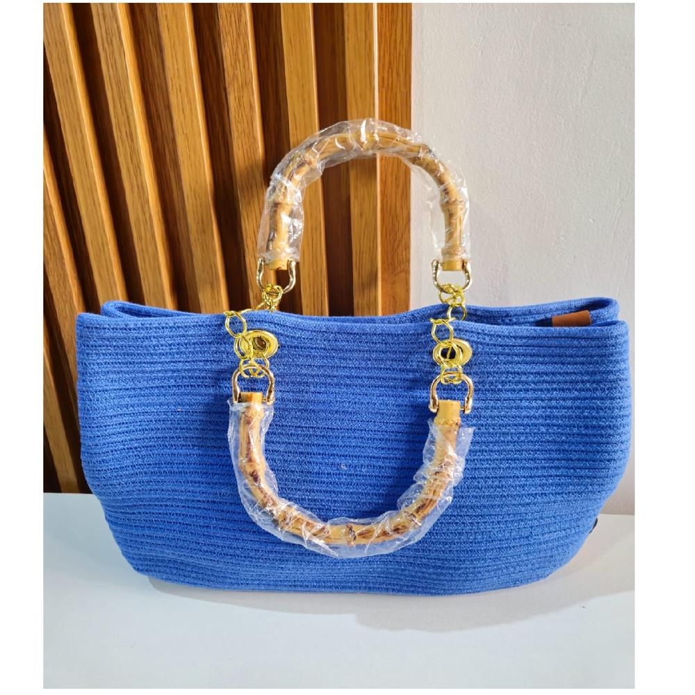 Cartera Tejida Valen color Azul PUNTO & ARTE