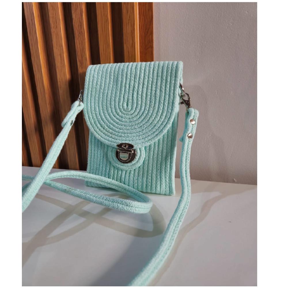 Bolso Tejido Didi color Turqueza PUNTO & ARTE