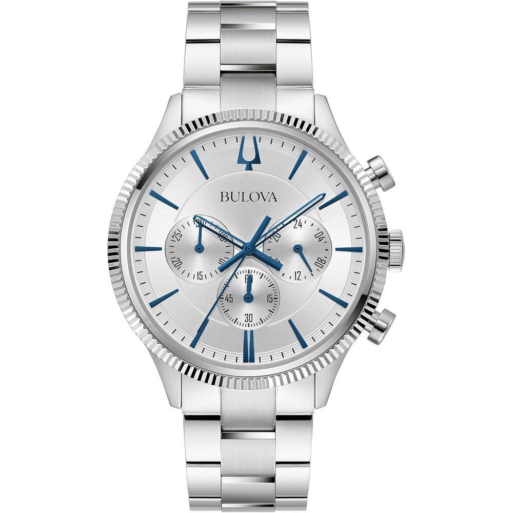 Bulova Reloj cronógrafo clásico de cuarzo para hombre, acero inoxidable, estilo 96A321