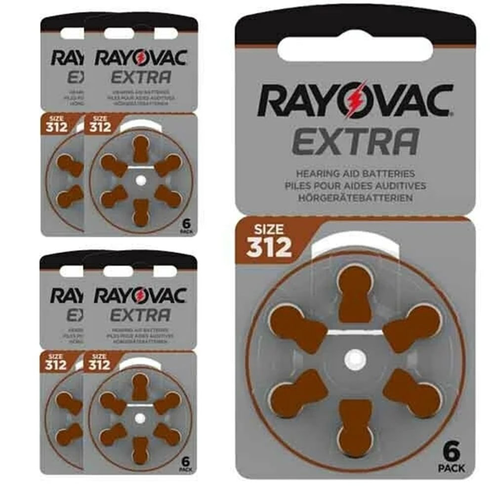 Blister de 06 Pilas Rayovac 312 para Audifonos Medicados