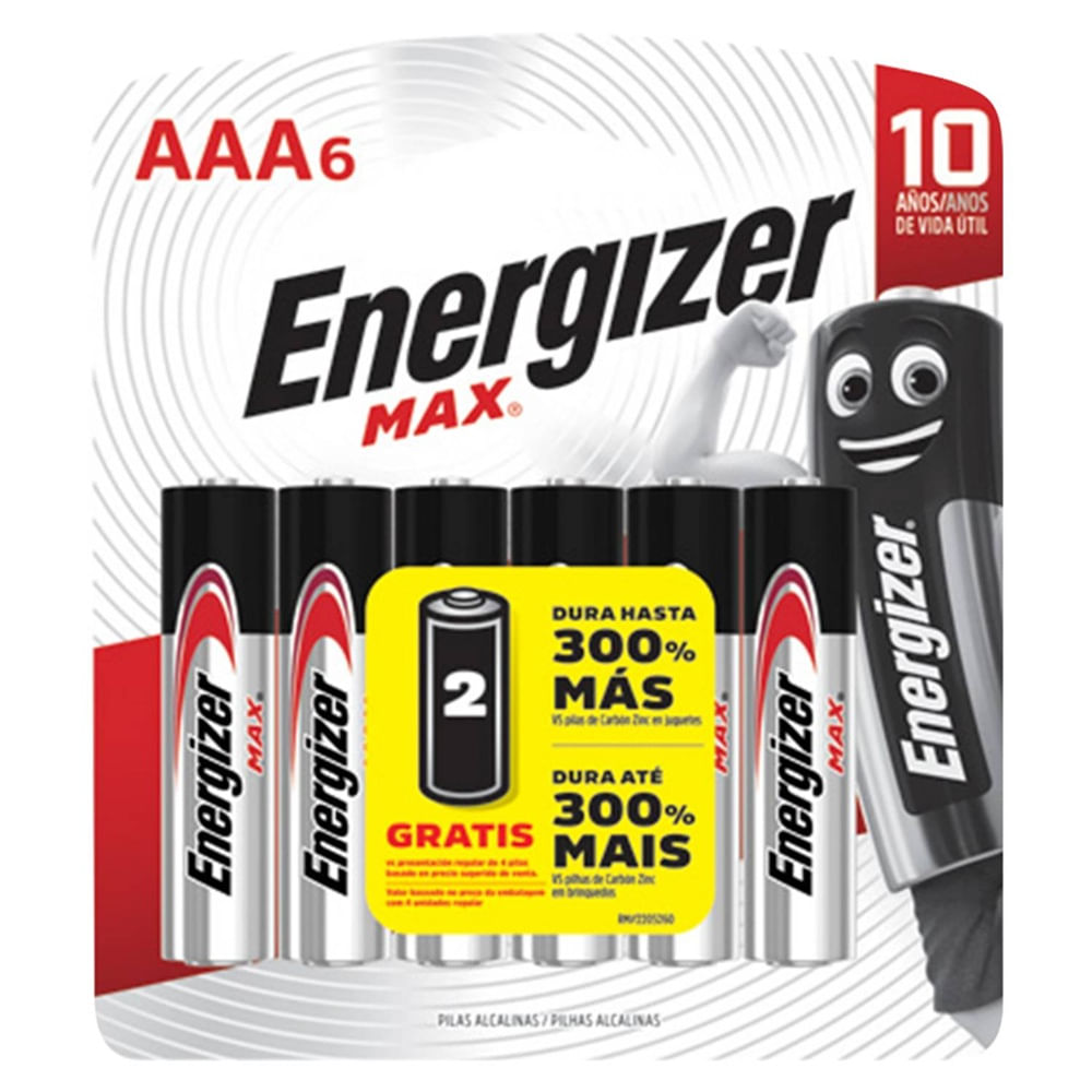 Pila AAA Alcalina ENERGIZER. Blister de 06 pilas.