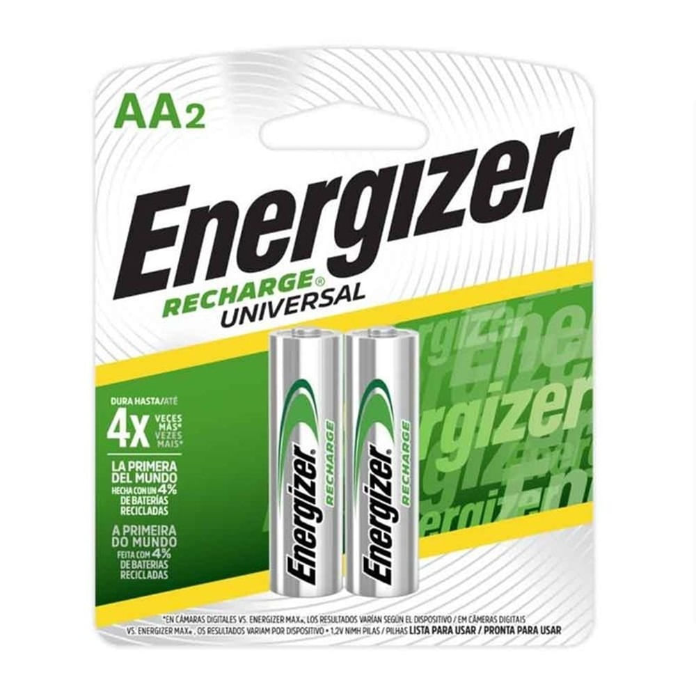 Pila AA Recargable ENERGIZER 2000 mAh. Blister de 02 pilas.
