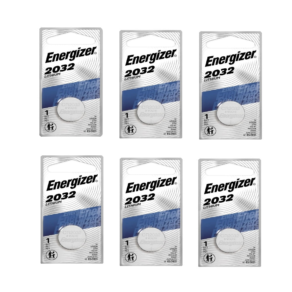 Pila Boton ENERGIZER Cr2032 Litio 3V. Caja de 06 pilas.