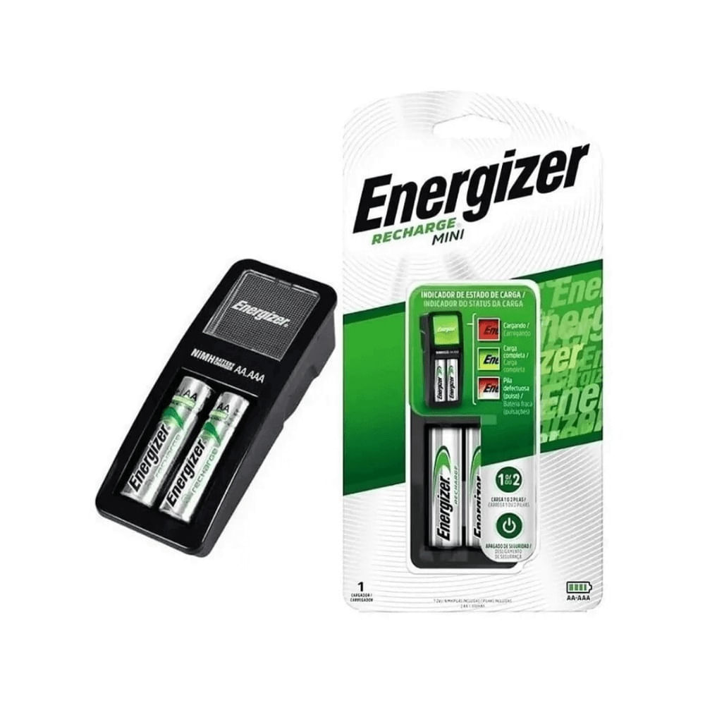 Cargador de pilas AA/AAA ENERGIZER. Incluye 02 pilas AA