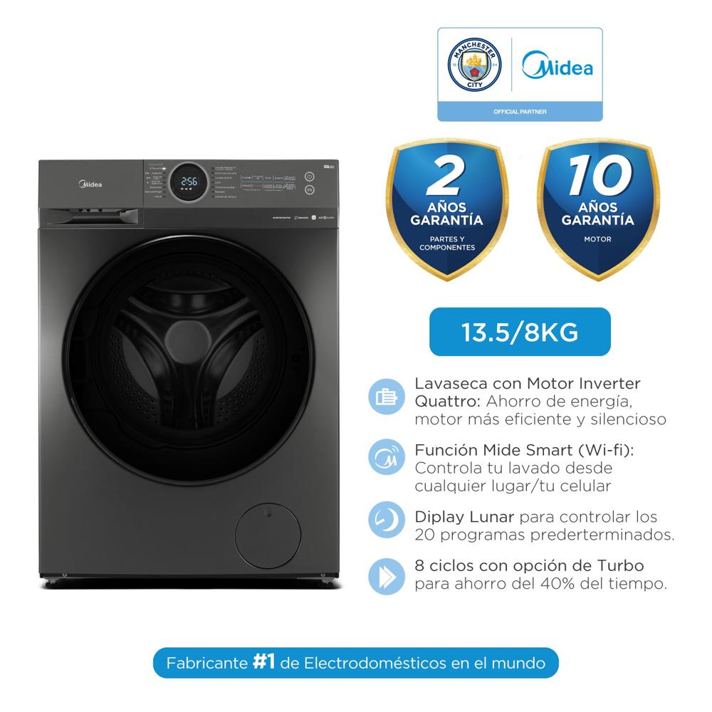 Lavaseca MIDEA MF200D135WB/T-PE Carga Frontal 13.5 Kg/8 Kg MF200D135WB/T-PE