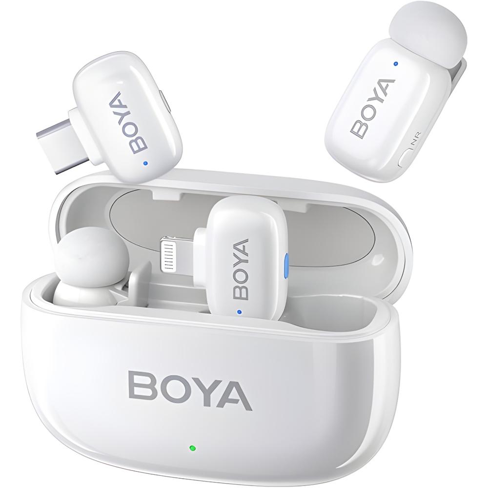 BOYA Mini-13 Micrófono Inalámbrico USB-C Lightning Blanco Para iPhone
