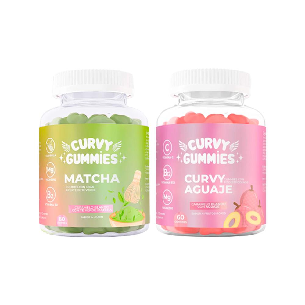 Pack Curvy Gummies Matcha 60 Gomitas + Aguaje 60 Gomitas