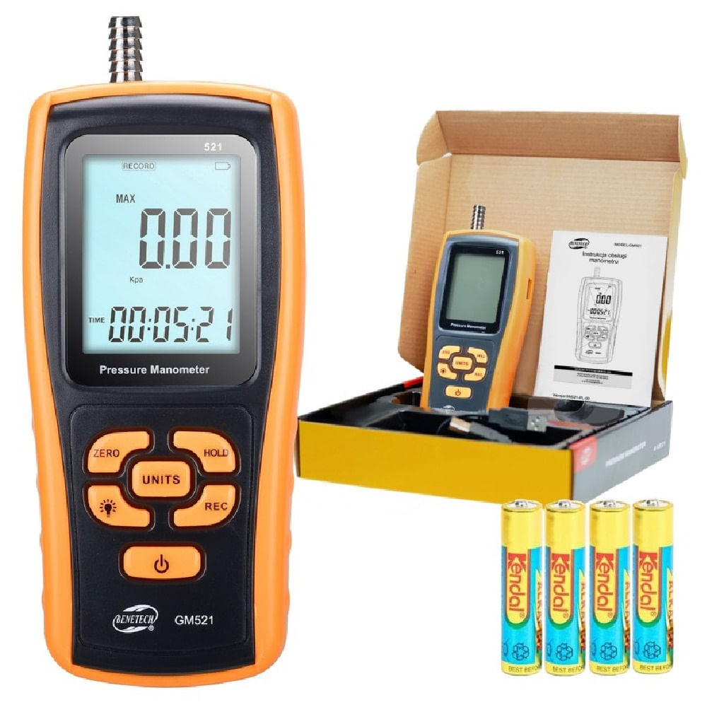 Manómetro Digital Medidor de Presión Diferencial de Aire Gas - BENETECH GM521