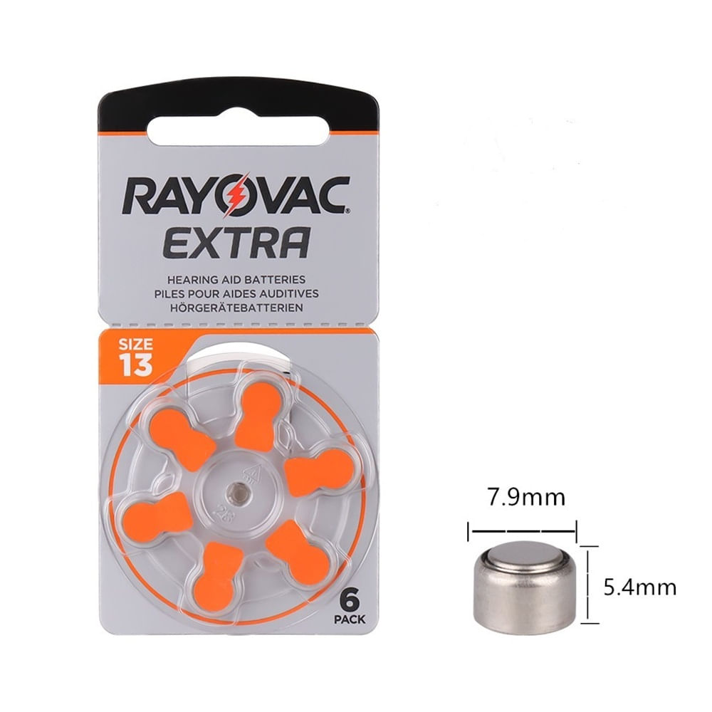 Blister de 06 Pilas Rayovac 13 para Audifonos Medicados