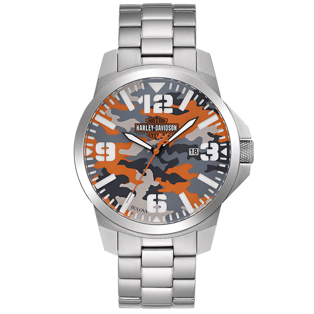 Reloj Bulova Harley Davidson 76B190 Edicion Limitada Acero Inoxidable Dial Camuflado