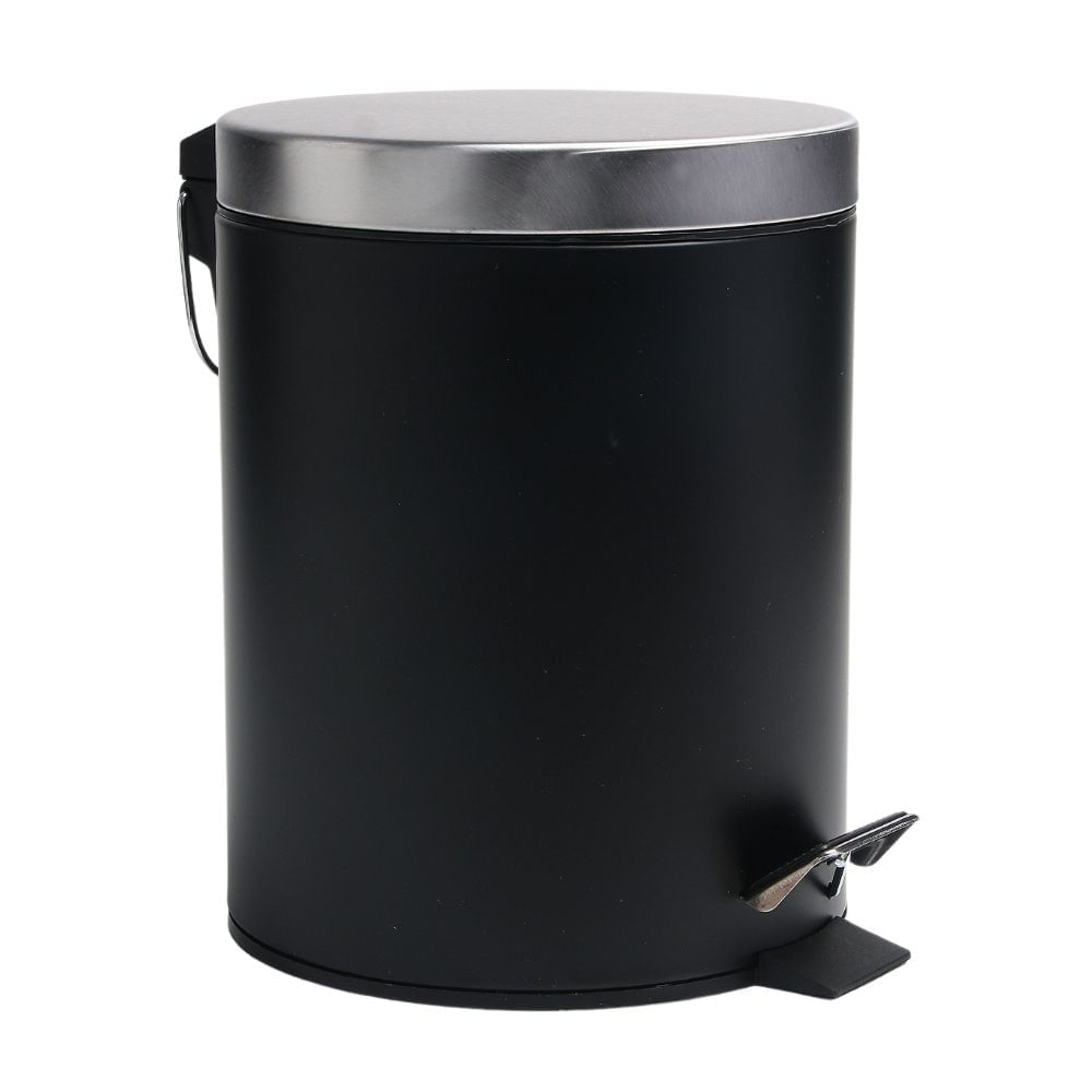 Papelera redonda metal con pedal 5 litros Negro Orange