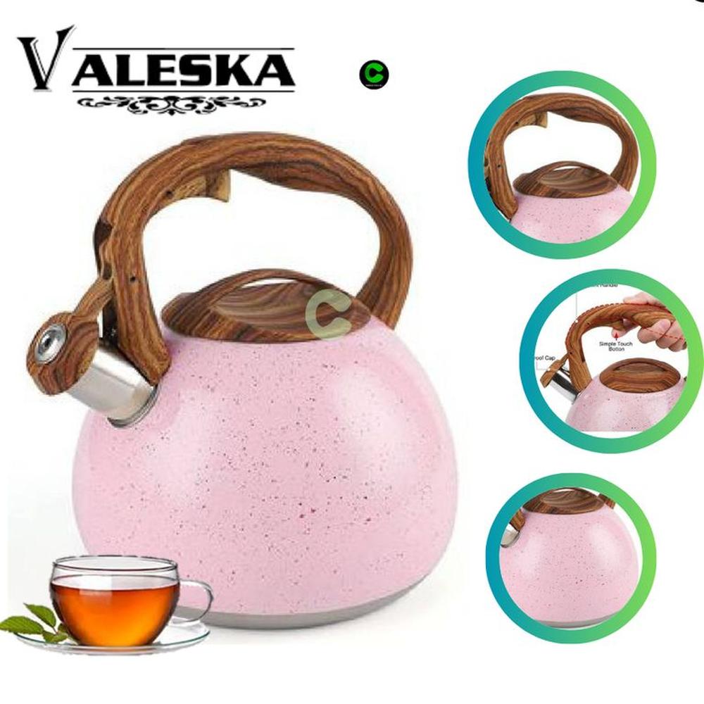 Tetera VALESKA Silbadora De Roca Volcánica 5 Litros VL-MK590 - Rosado