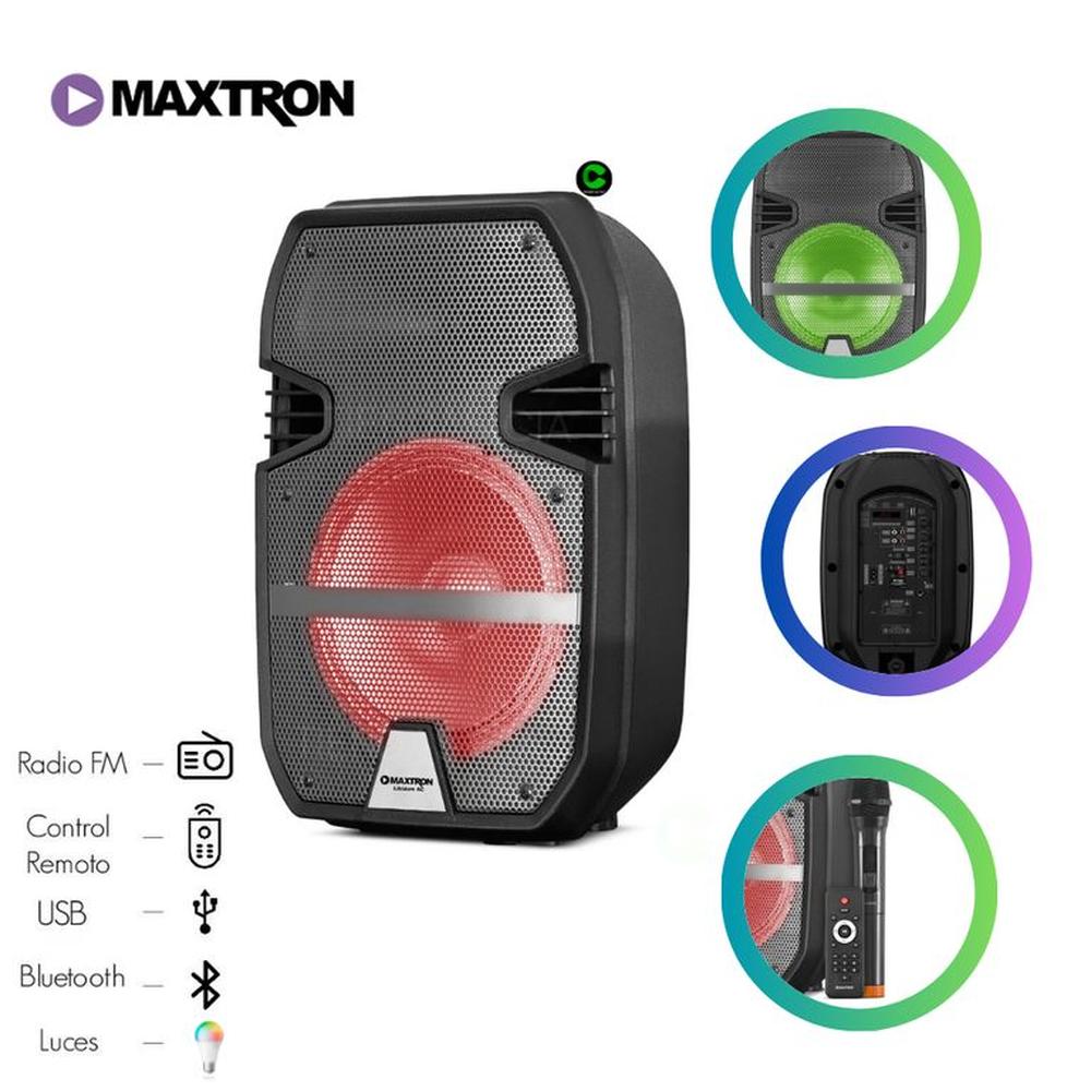 Parlante Maxtron Libidum AC-MX323AC BT USB iluminación LED recargable
