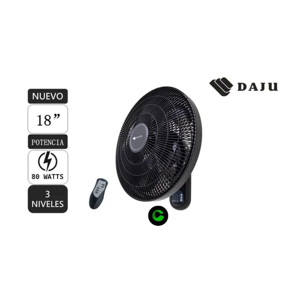 Ventilador de Pared Daju DT-186 con Control Remoto 80W