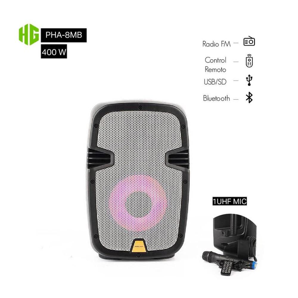Parlante Portatil Halion PHA-8MB 400W UHF FM Bluetooth KARAOKE