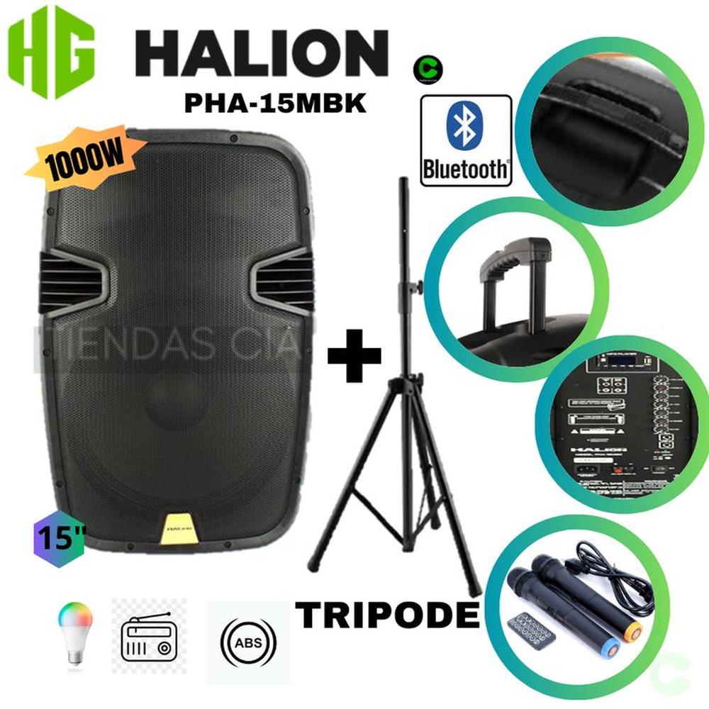 Parlante Activo HALION 15? PHA-15MBK 2UHF + TRIPODE