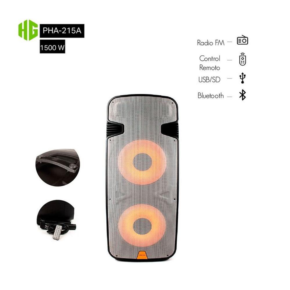 Parlante activo HALION PHA-215A 2UHF mic acdc