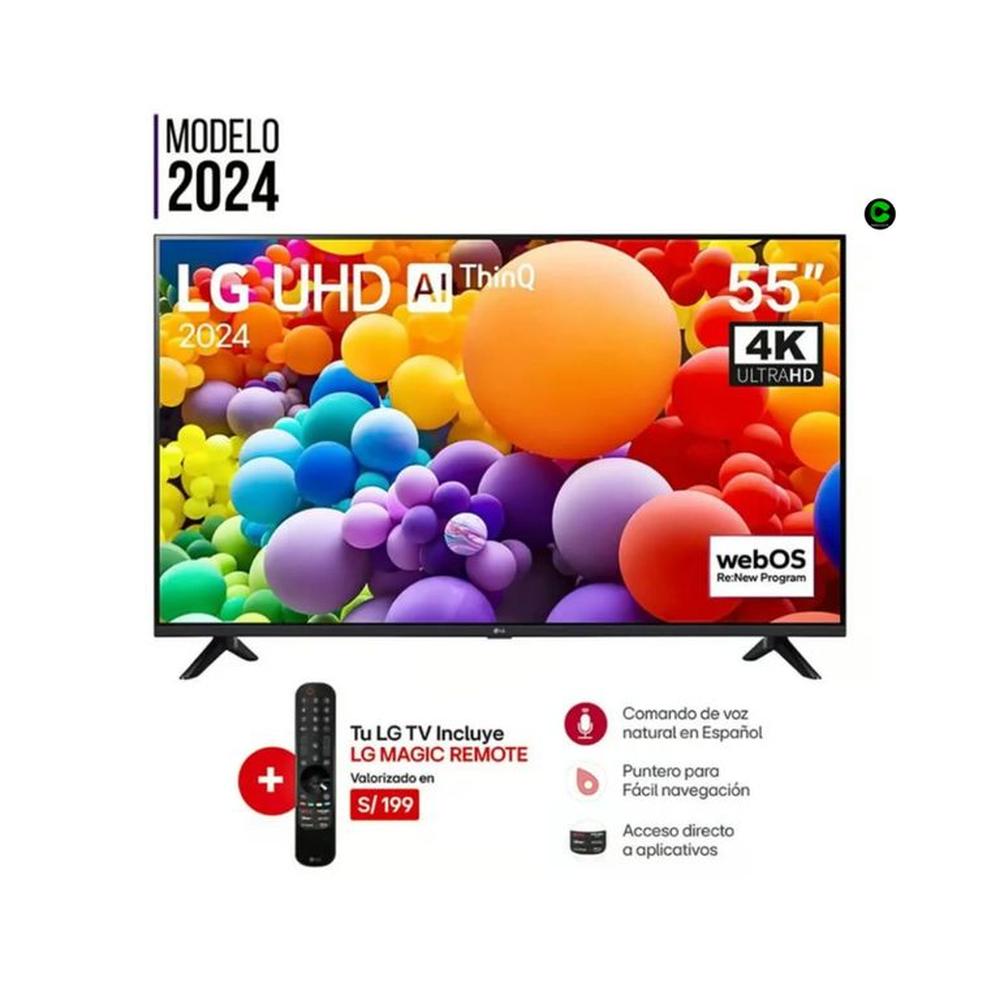 Televisor LG 55 LED Smart TV UHD 4K ThinQ AI 55UT7300 + Control Magic 2024